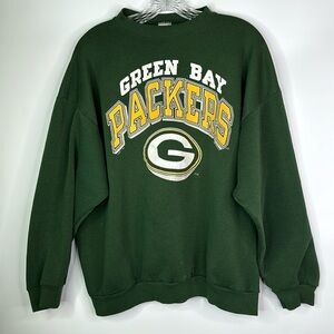 Vintage Logo 7 Green Bay Backers Green Crewneck Sweatshirt Size XL 1990